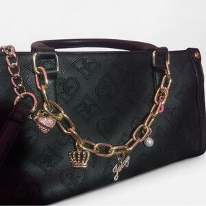 Juicy Couture Black Shoulder Bag with Gold Chain